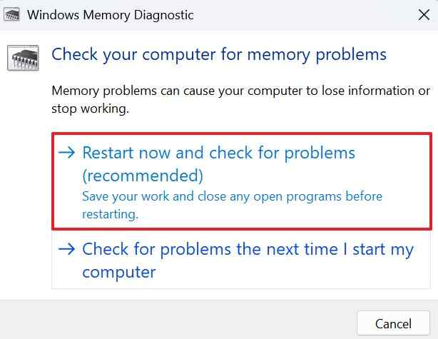 use windows memory diagnostic tcpip sys fix