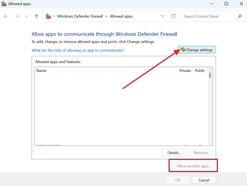 allow app through firewall