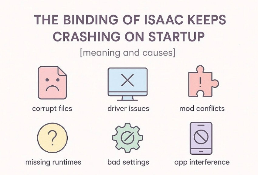 view isaac startup crash causes
