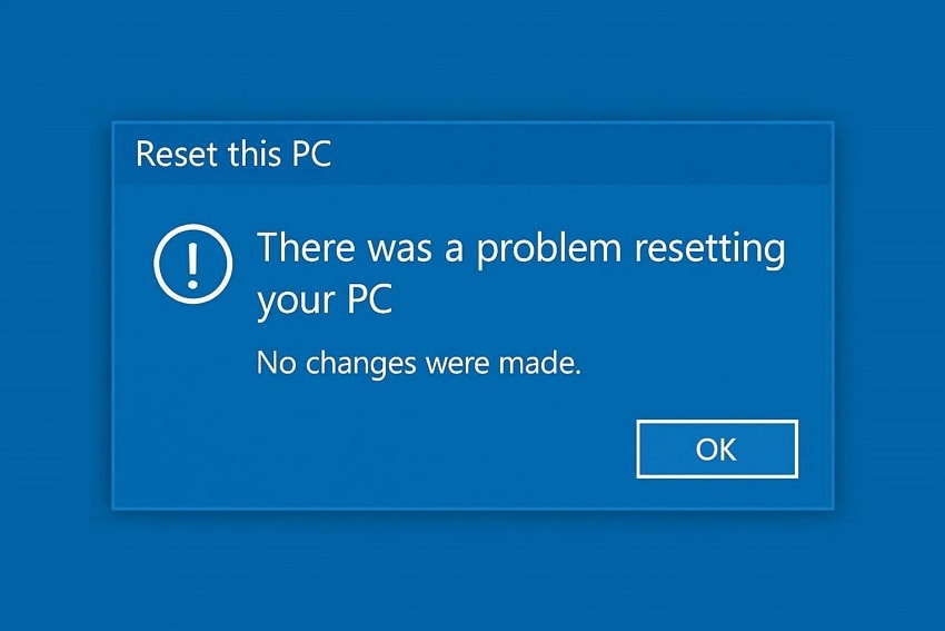fixing there was problem resetting pc error