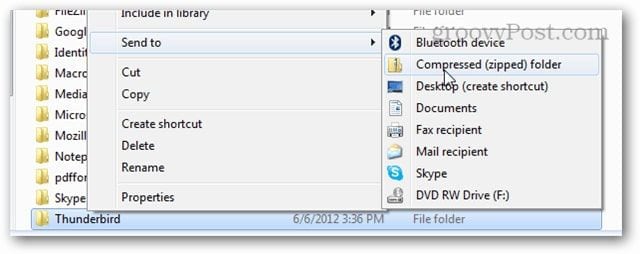thunderbird webmail backup compressed folder