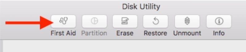 first aid option in disk utility