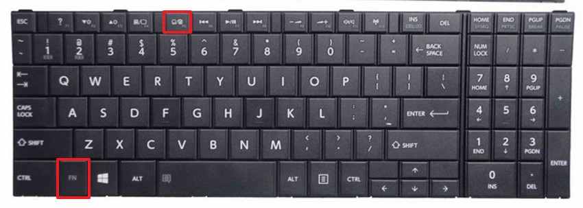 increase brightness on a toshiba laptop keyboard