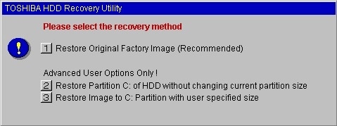 toshiba hdd recovery utility interface