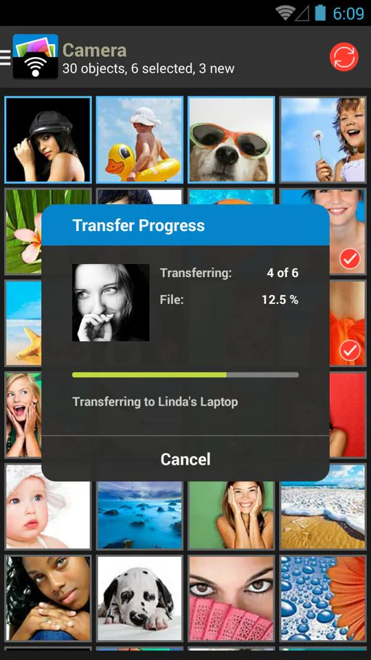 use o photosync para transferir dados