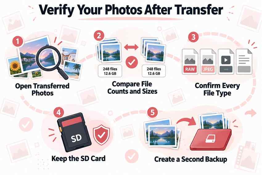 verify photos after sd transfer