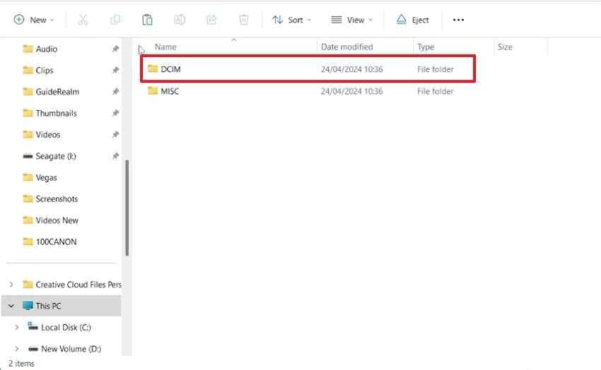 copy complete dcim camera folder