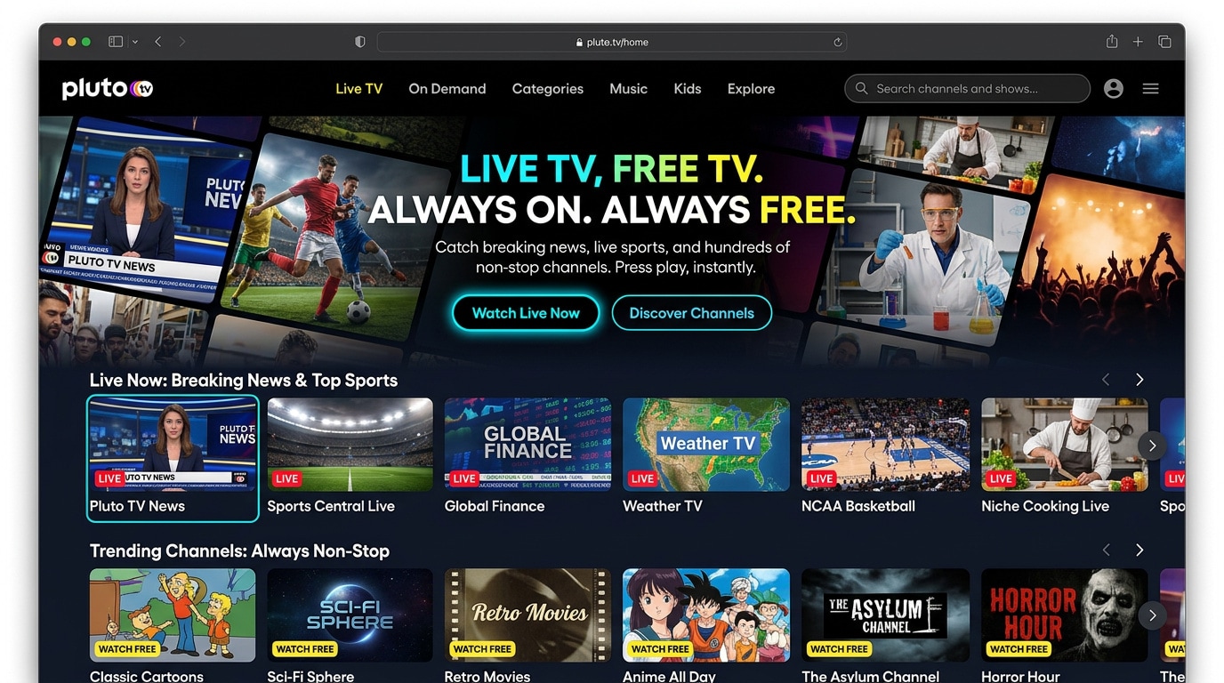 pluto tv interface