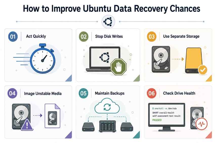 ways to improve ubuntu data recovery chances