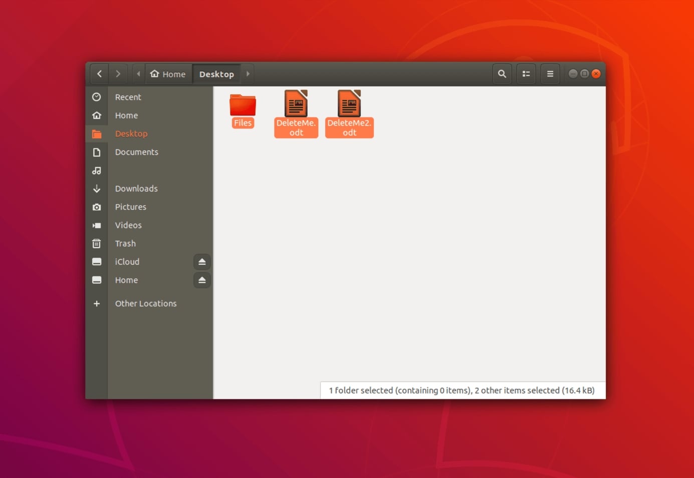 selecione arquivos para excluir no ubuntu