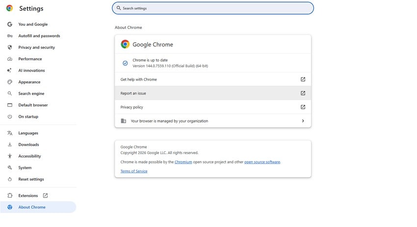 chrome will be automatically updated