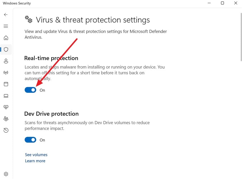 disable real time protection