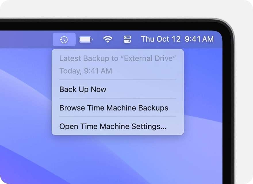 open time machine backups