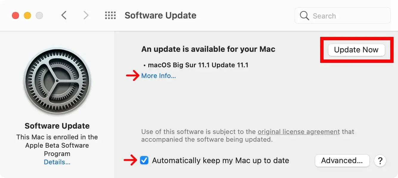 actualizar un mac os