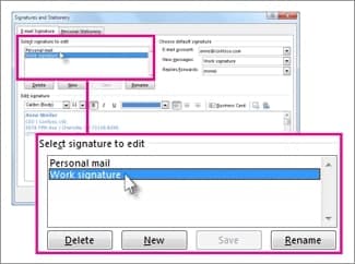 editing old outlook signatures