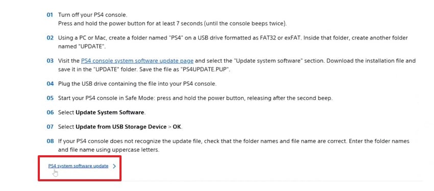 select ps4 system software update