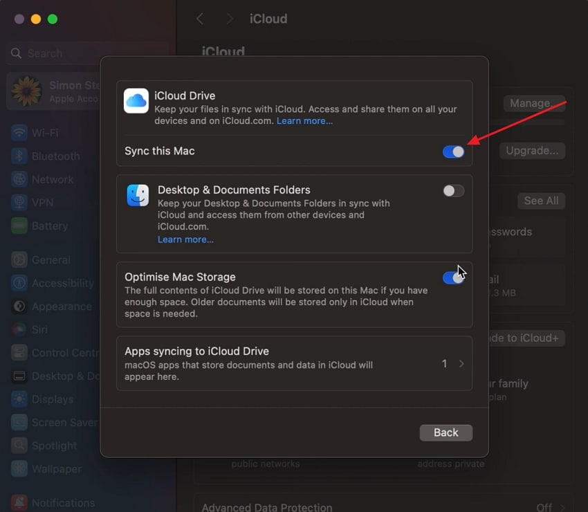 start backup to icloud