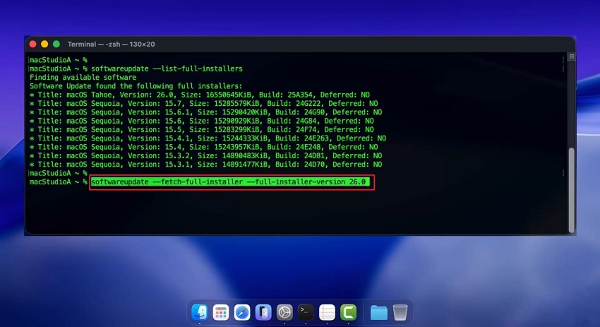 use terminal to macos 26