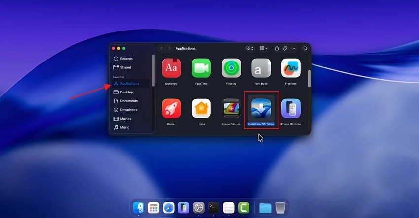 access macos file to install