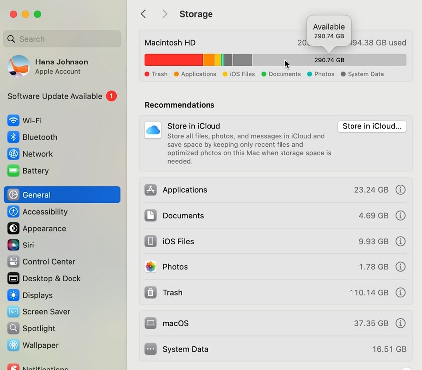 check mac storage enough or not