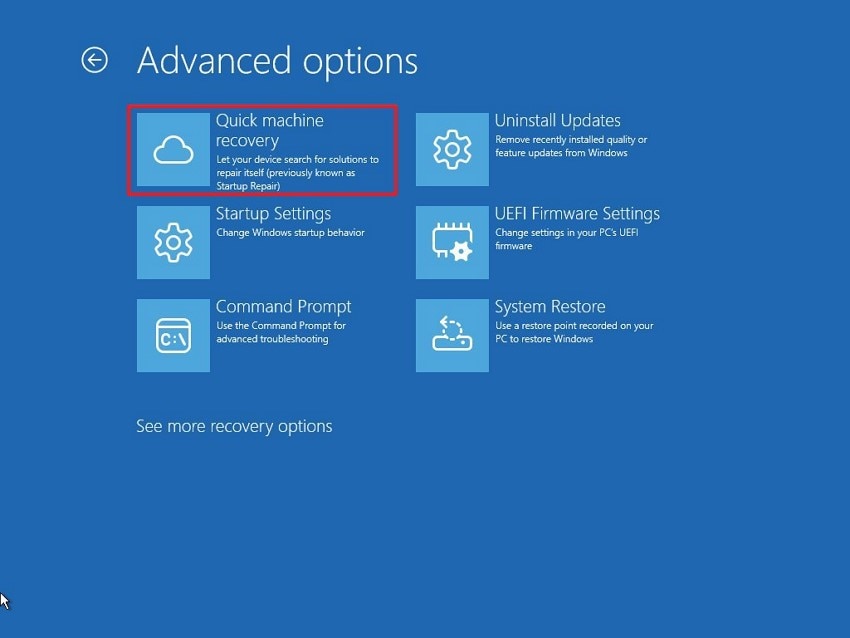 quick machine recovery
