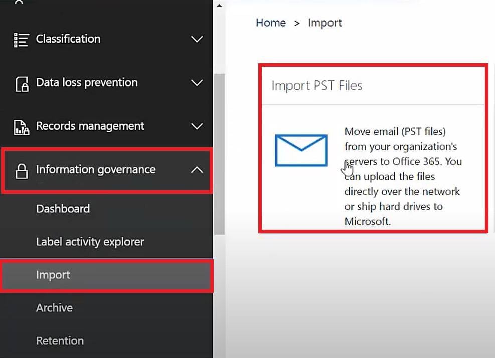 how to import pst files