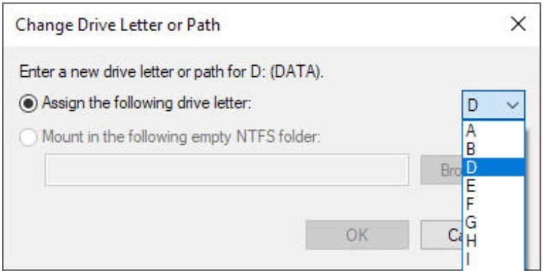 assign a new usb drive letter