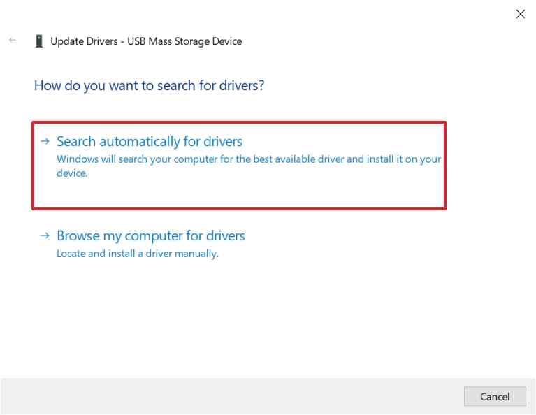 search for usb driver updates