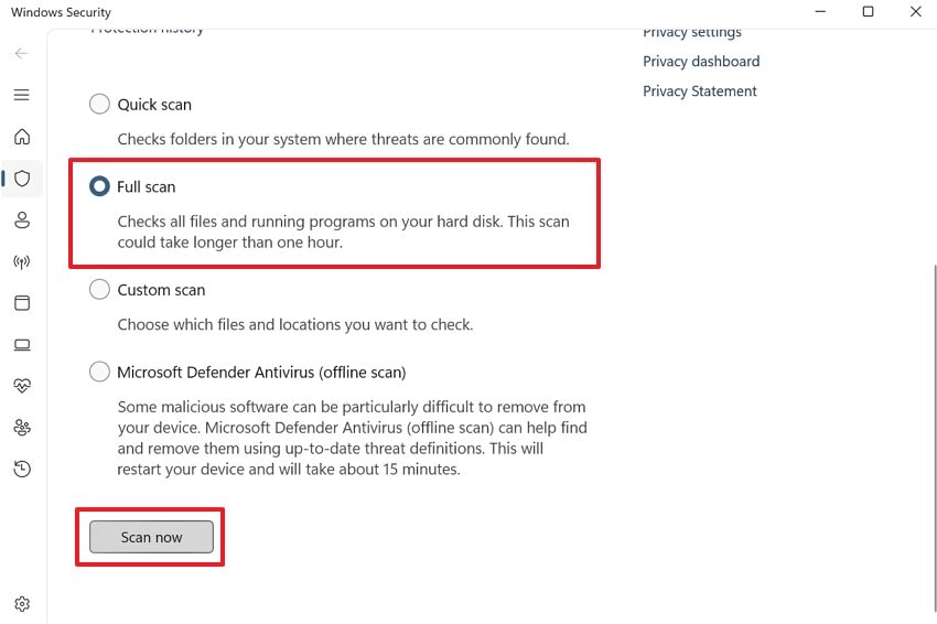run full scan for usb drive