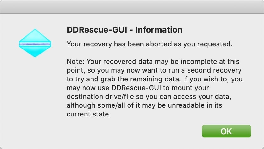 mac data recovery aborted
