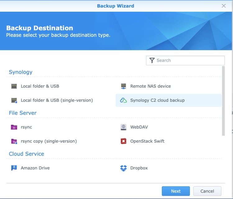 select synology c2 storage