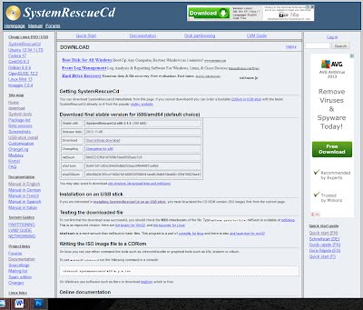 recover deleted partitions with systemrescuecd