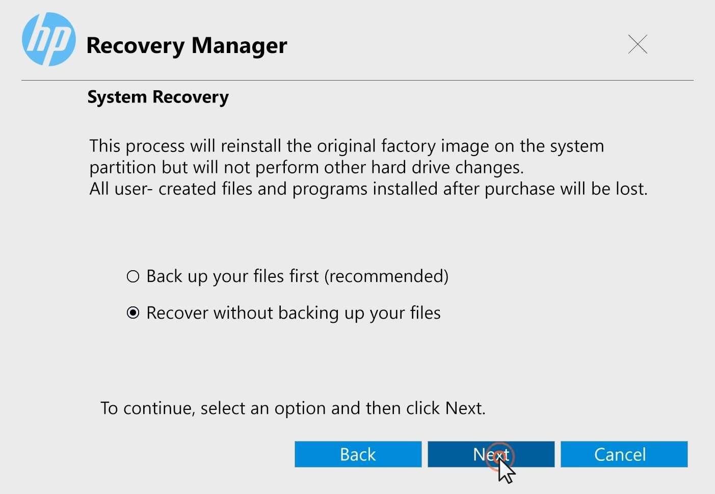 recover your system without a backup