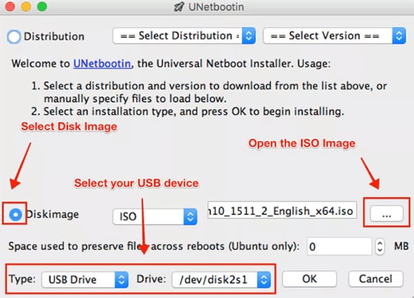 gunakan unetbootin untuk menginstal driver usb di mac untuk win 10