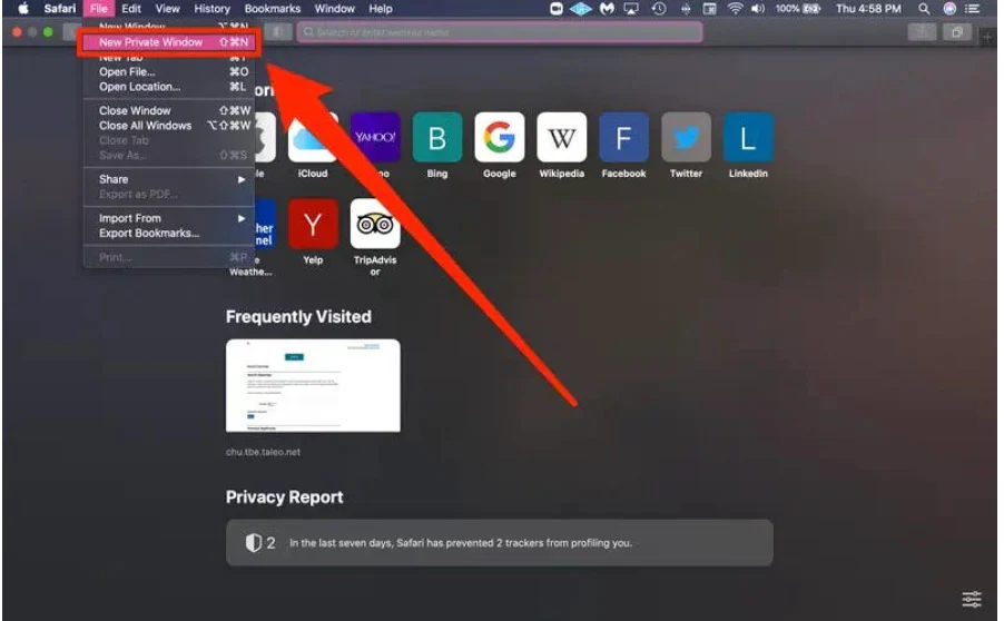 open private window on mac 