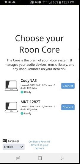 view all available roon cores