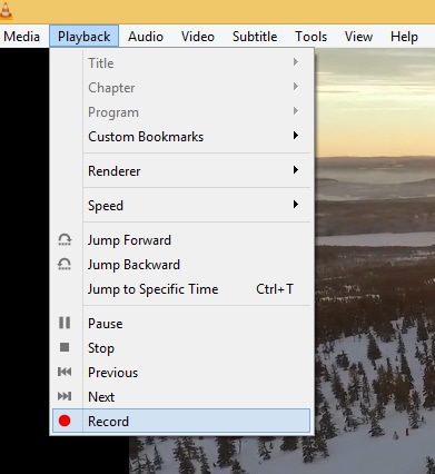 vlc media menu open file for clipping