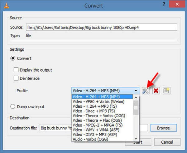 choose mp4 as output format