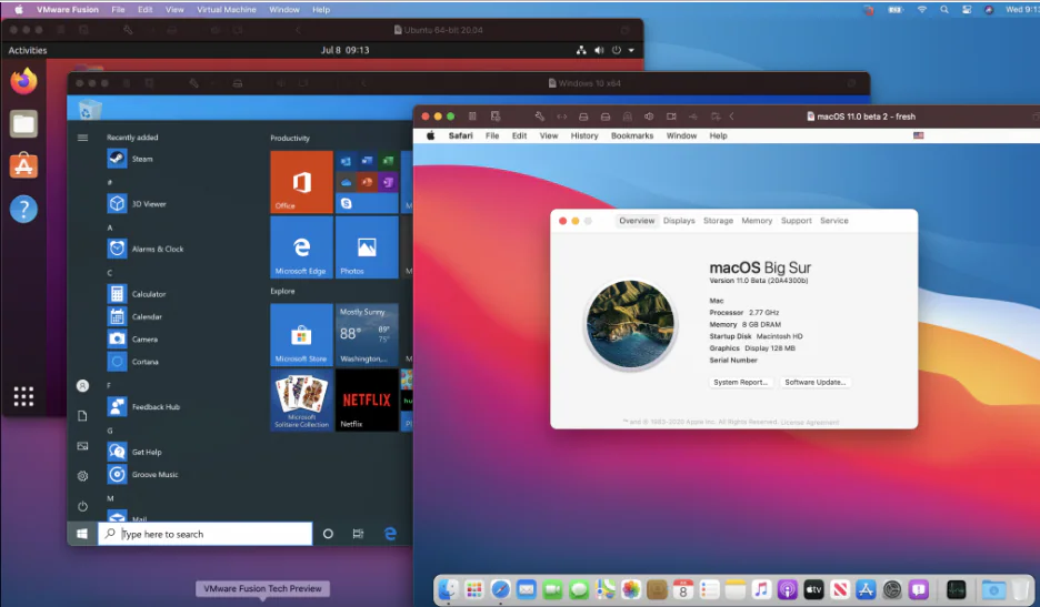 gestore di avvio vmware fusion