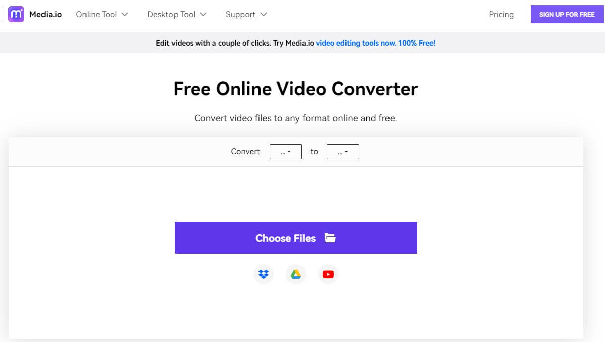 add vro files to the onine free vro video converter