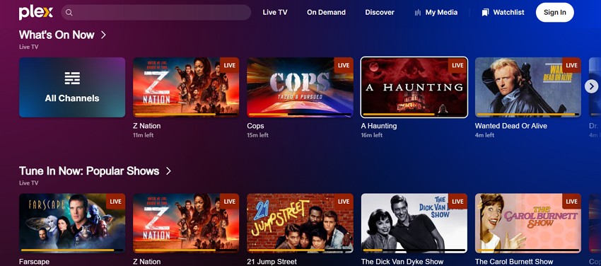 watch free movies on plex