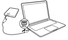 wd portable drive connected directly to a mac usb port