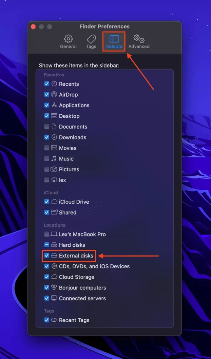 Versteckte Geräte auf dem Mac deaktivieren