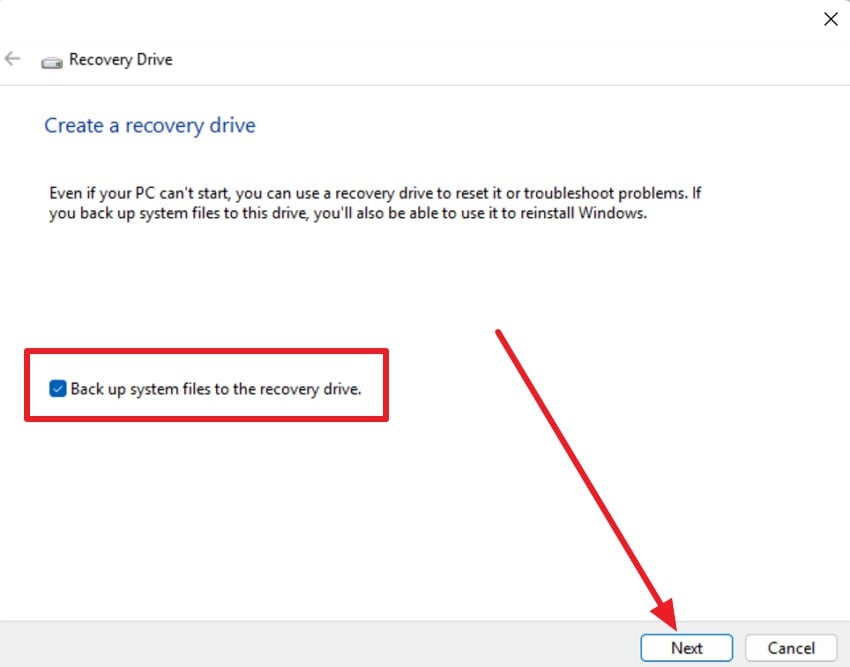 시스템 파일 백업 해제