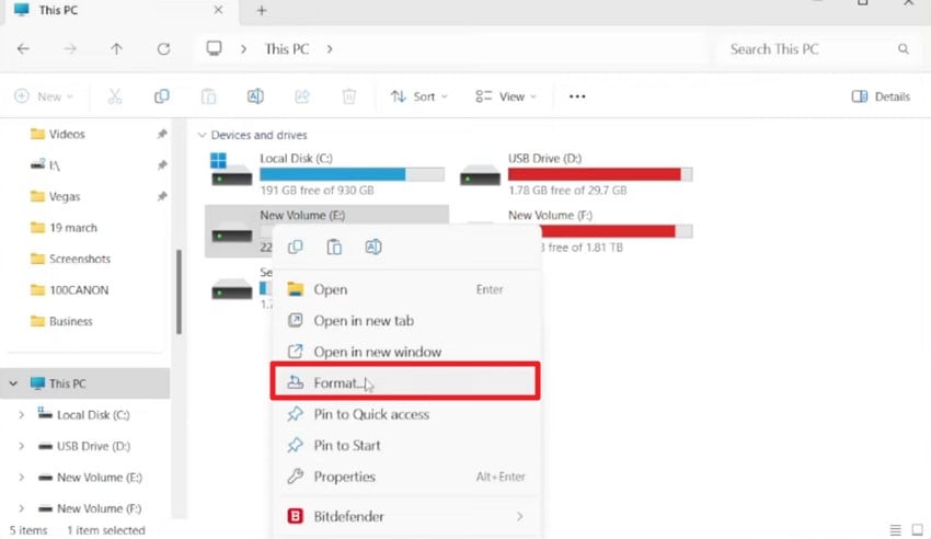 choose drive press format