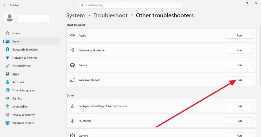 run troubleshooter image