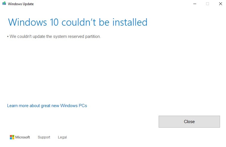 reasons reserved partition