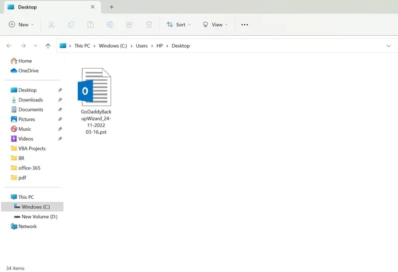 godaddy webmail backup desktop file