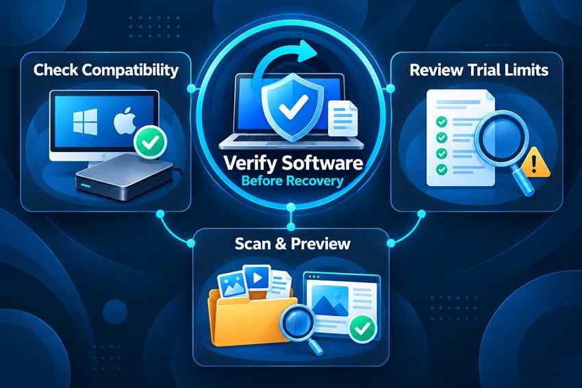 verify operating system support trial restrictions and preview before recovery
