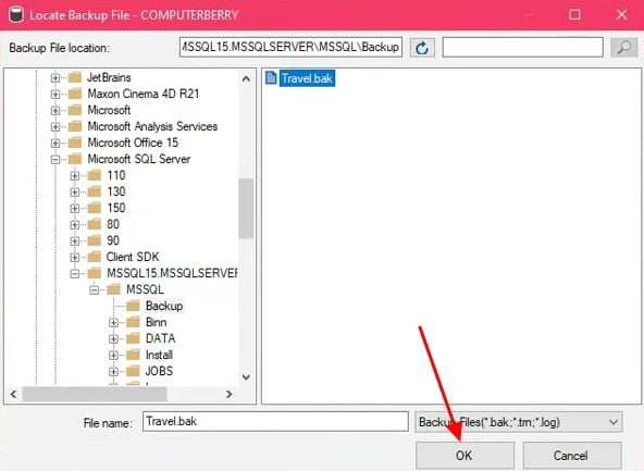 confirming file to add